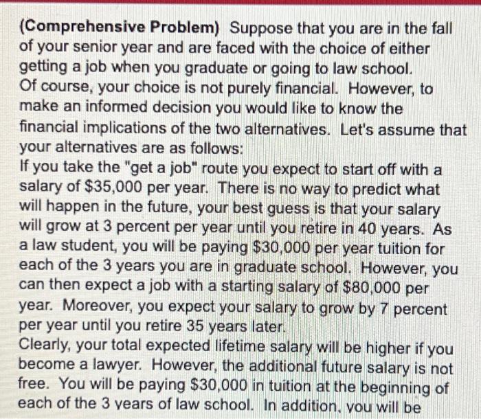  please answer all parts a-c with excel (Comprehensive Problem) Suppose that