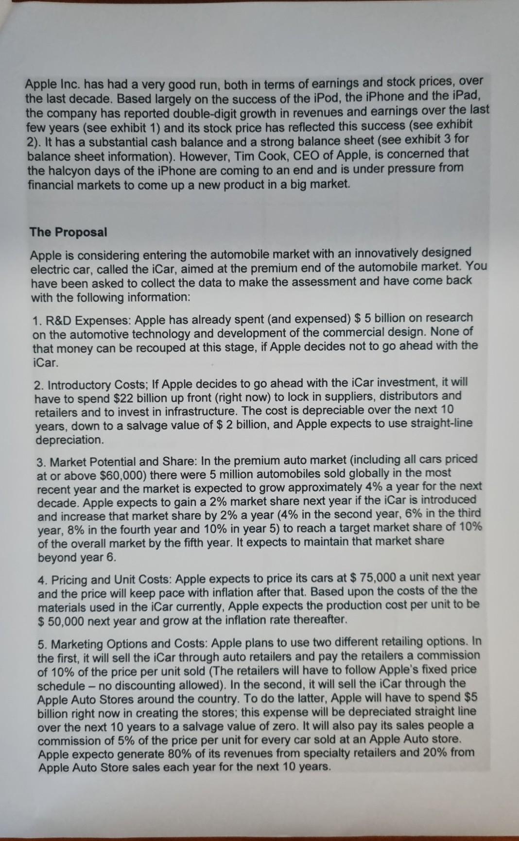 An Investment Analysis Case Study Stating the obvious: Each group will turn