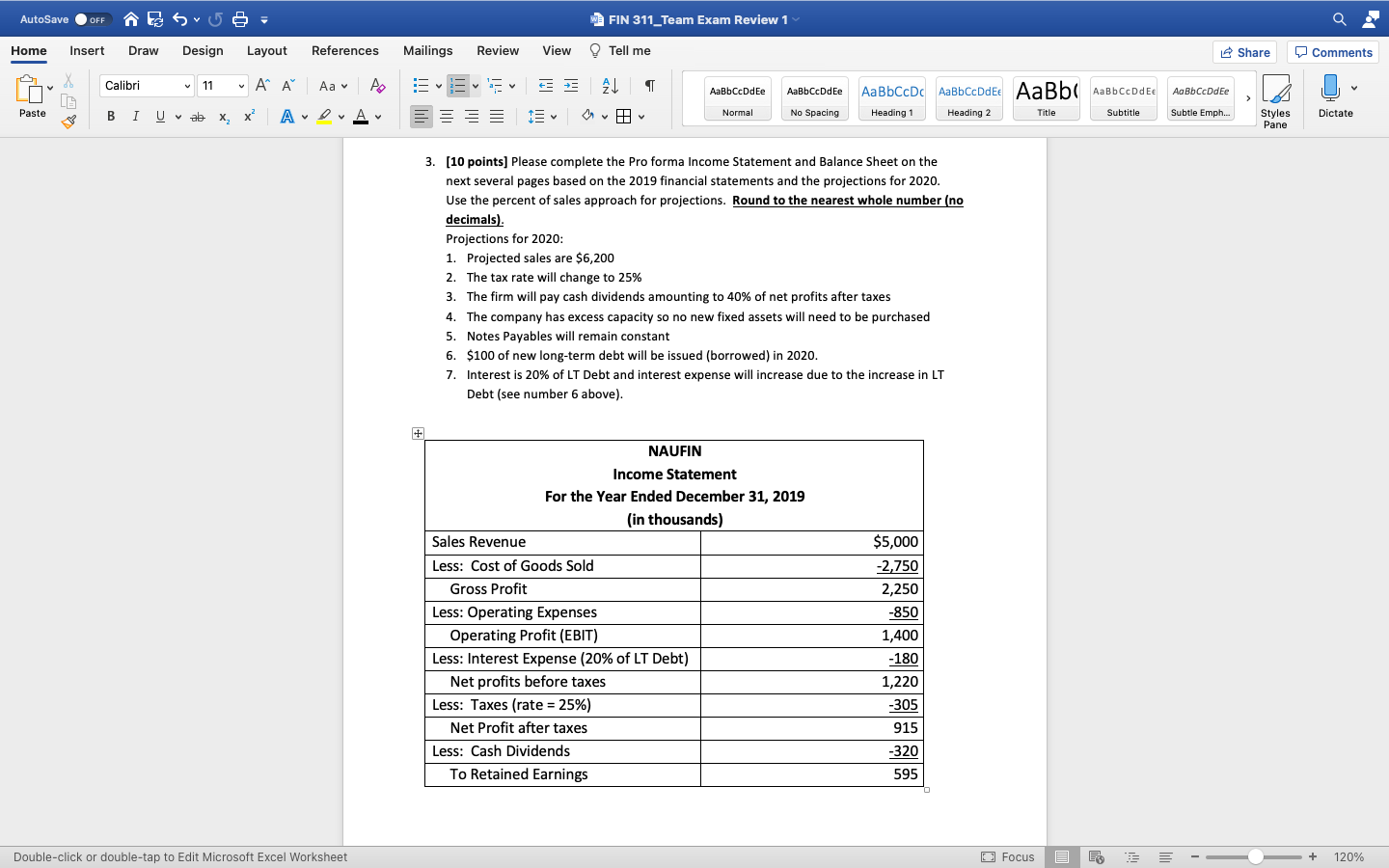 questions. a. Calculate the AFN (or excess funds) using the long AFN