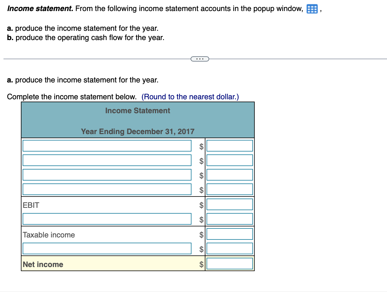 1 and 2 Data table (Click on the following icon in order