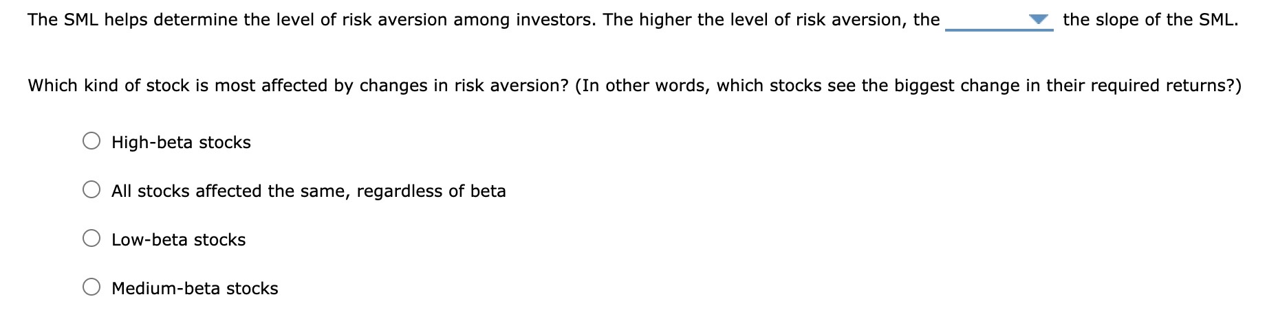 over the next year, while the market risk premium will be unchanged.