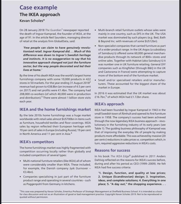  1.Identify where (in their value system) and how IKEA have achieved