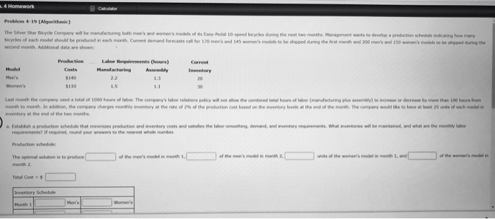 Easy Pedal 10-speed bicycles during the next two months. Management wants to