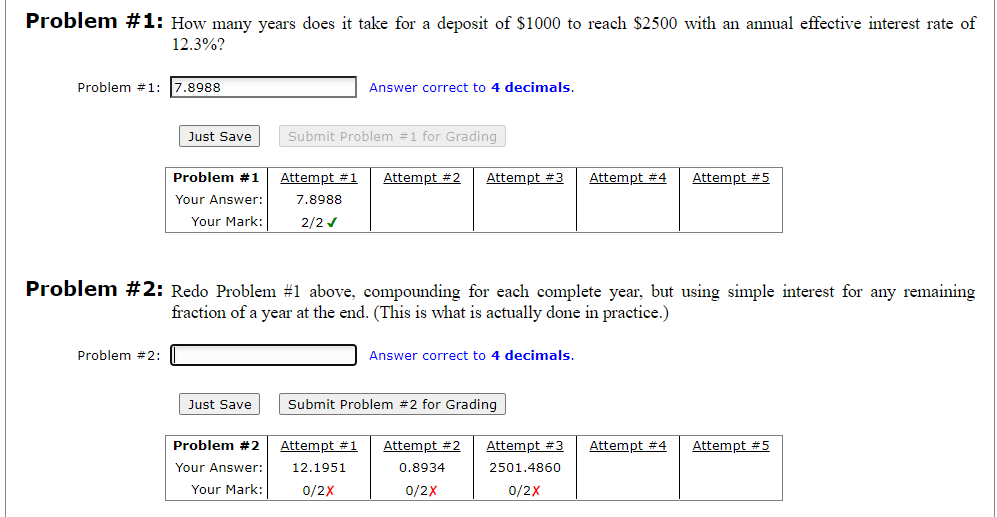 Problem 2 please Problem #1: How many years does it take for