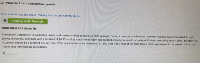 to read the eBook: Valuing Nonconstant Growth Stocks NONCONSTANT GROWTH VALUATION Holt