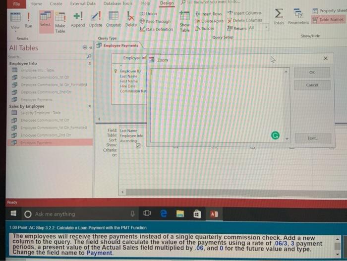  File Horne Create External Data Database Tools Hele Design Tell me