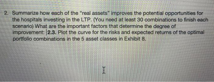 plot the curve for the risks and expected returns of the