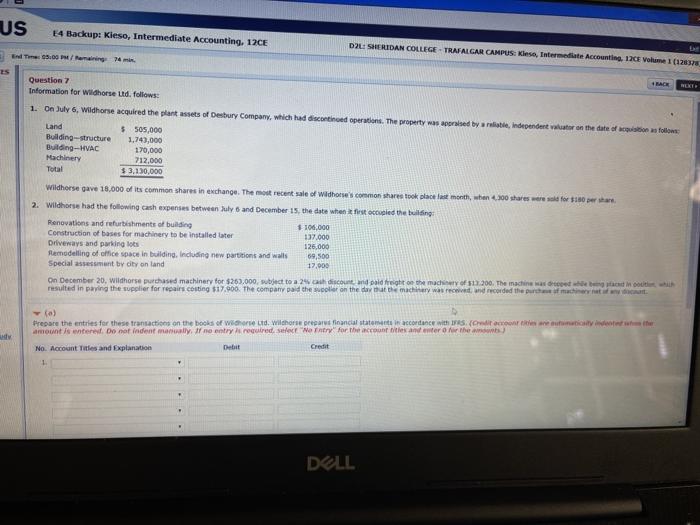  US E4 Backup: Kieso, Intermediate Accounting. 12CE 3.00 / remaining em