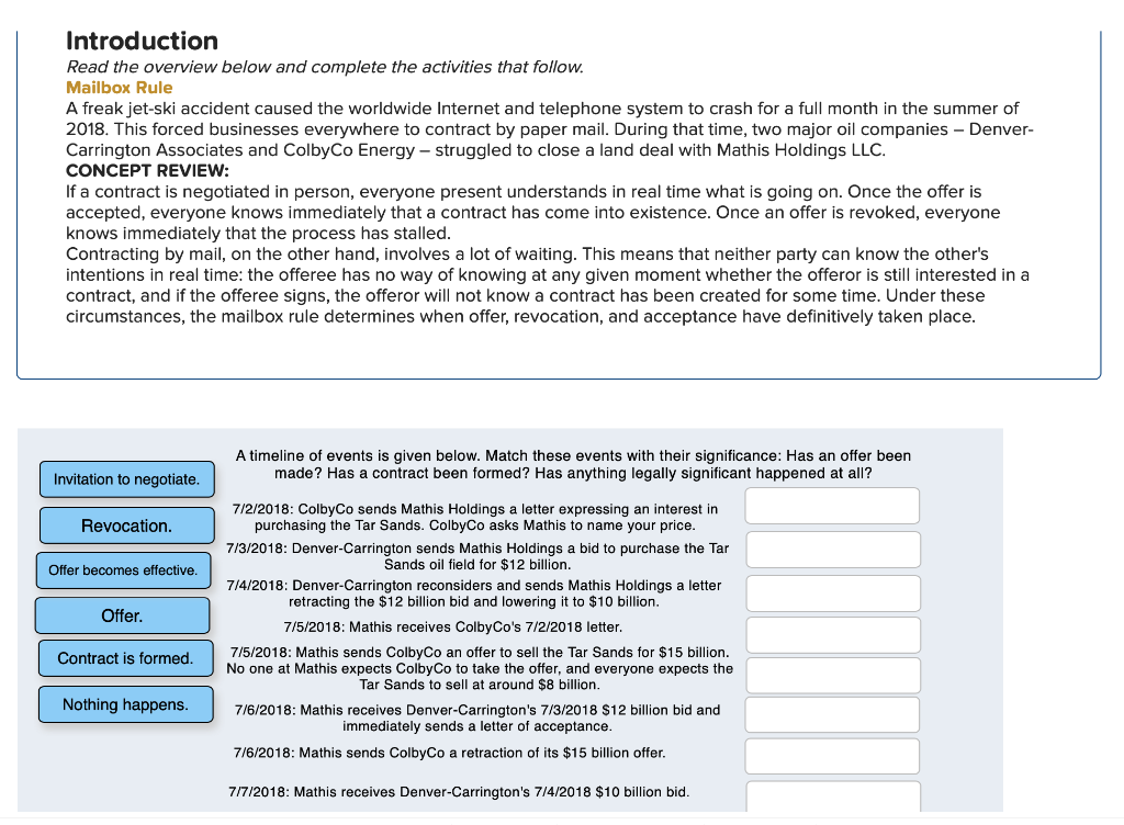  Introduction Read the overview below and complete the activities that follow.
