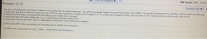  Save Problem 21-9 HW Score 5005 0 Save Problem 21-9 HW