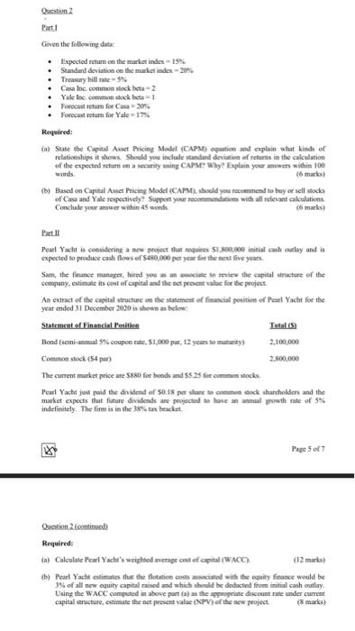 pls help in quick reply! Qation 2 Part 1 Given the following