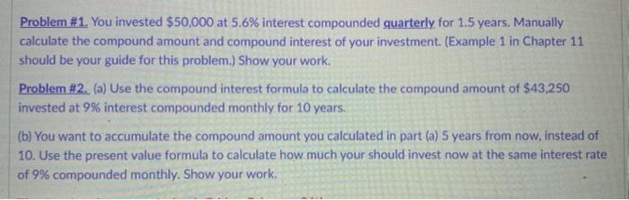 compound and present value (if you can use the equation that would