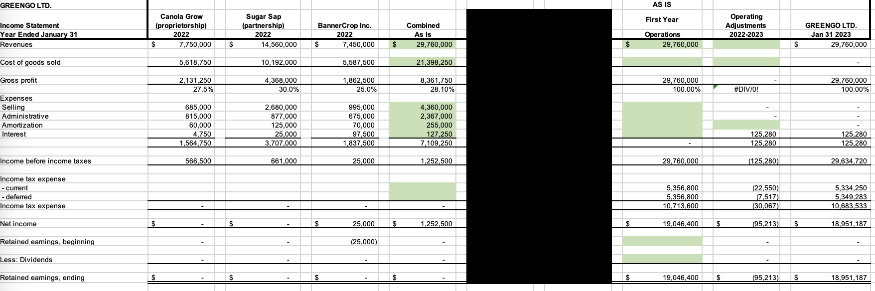 reflects the totals of columns B-D-F 2 Complete the column "Combined As