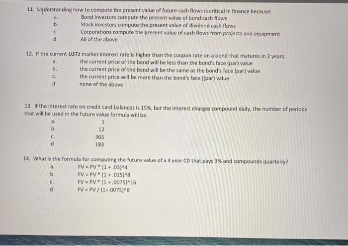  help please thank uu a. c. d 11. Understanding how to