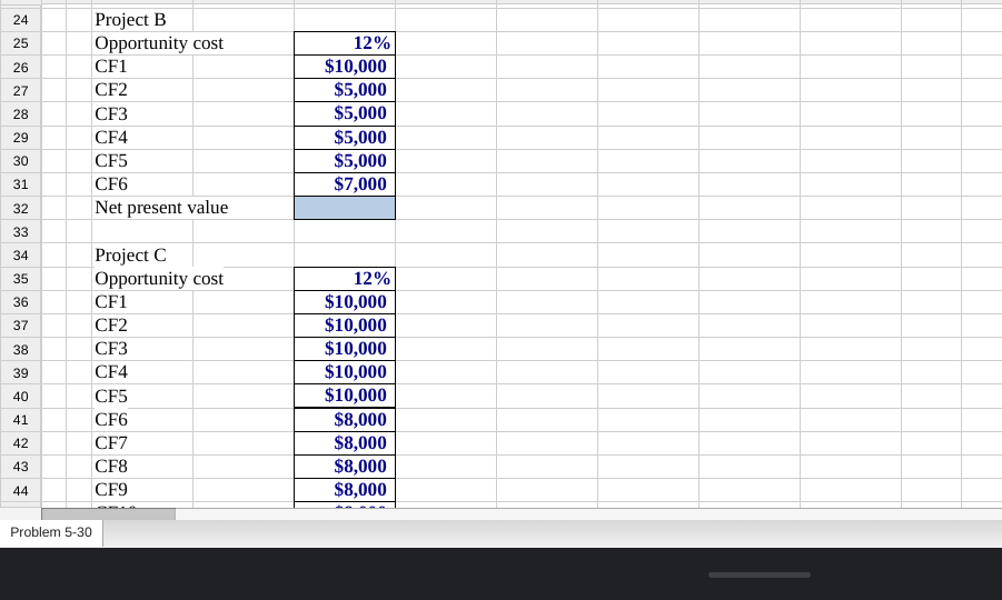 o P Q R S T 2 3 Value of mixed streams.