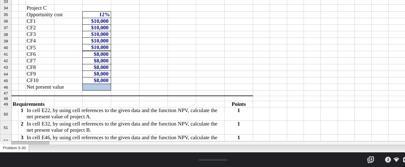 Find the present value of the streams of cash flows shown in