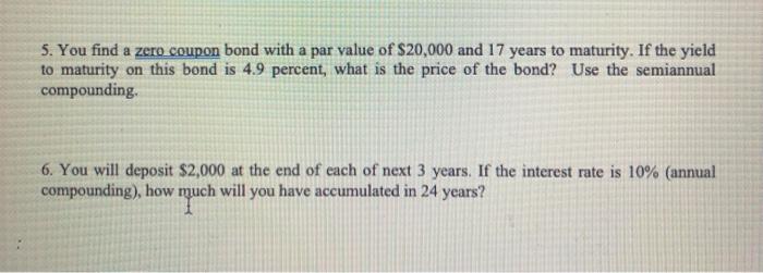 please use excel and show formulas in the cells 5. You find
