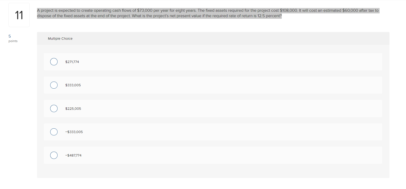 11 A project is expected to create operating cash flows of