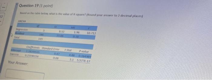  Question 19 (1 point) on the table below what is the
