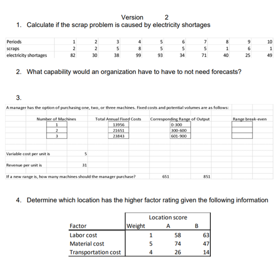  Version 2 1. Calculate if the scrap problem is caused by