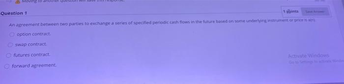 Mono Question 1 1 bits An agreement between two parties to