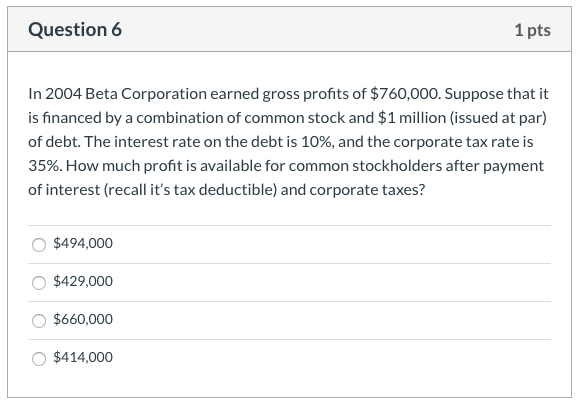 Please with full explained steps Question 6 1 pts In 2004