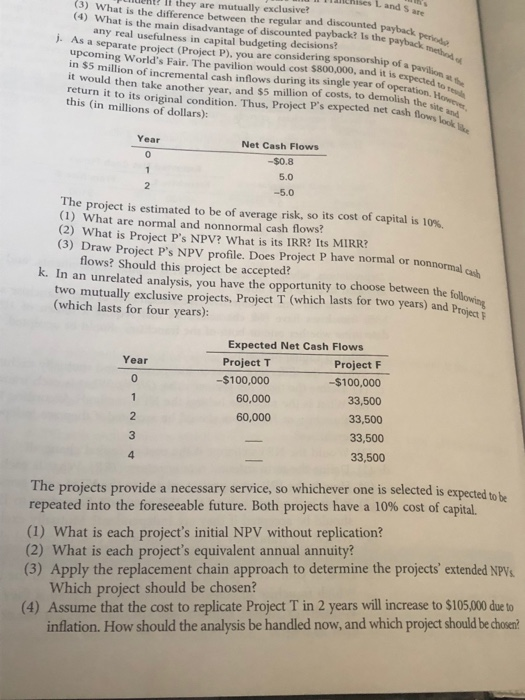for question K. I dont understand how to apply the replacement chain