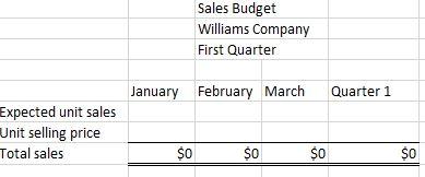 This project is a master budgeting project using the Williams Company scenario