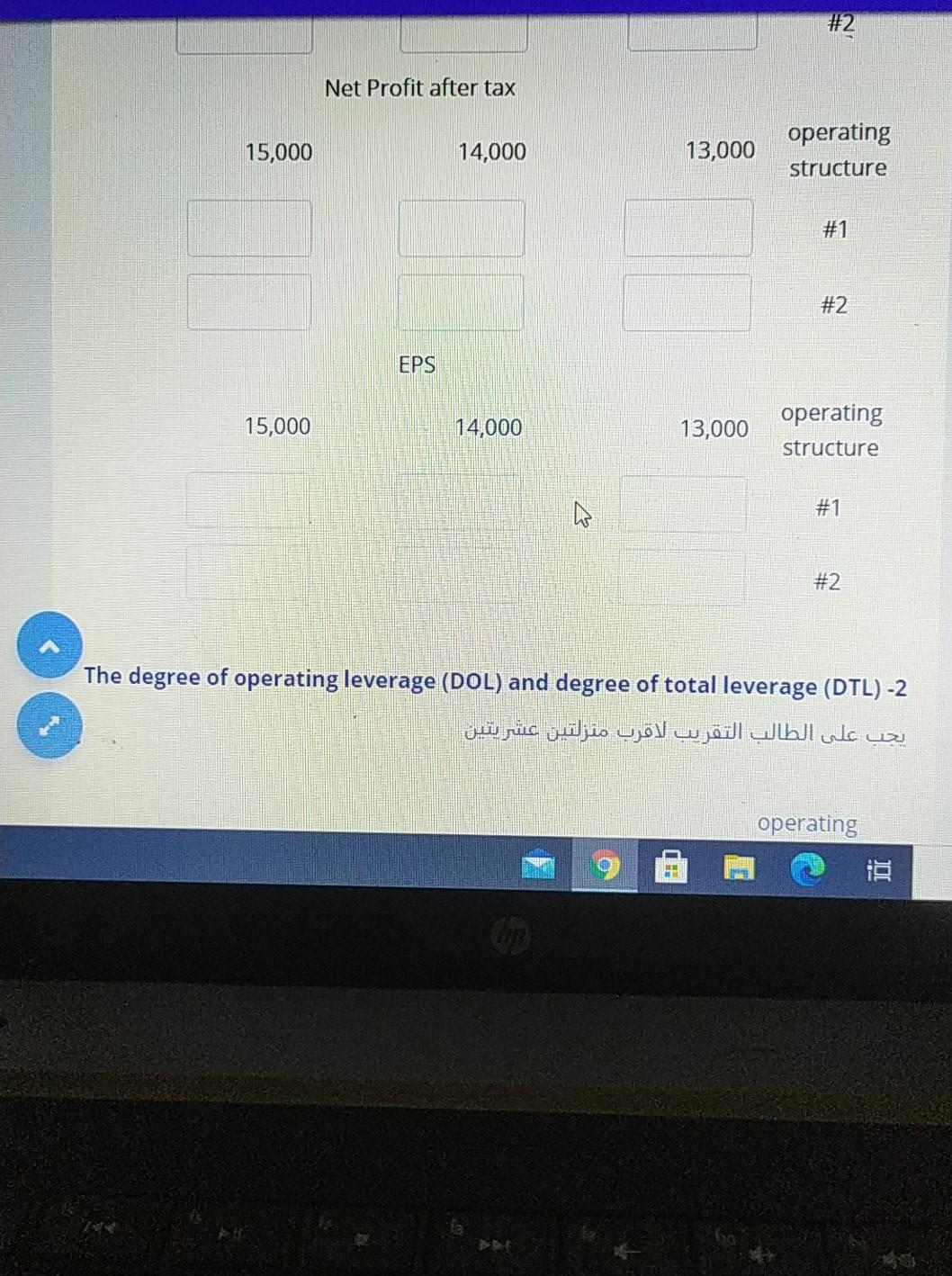 of common shares outstanding are 2000 .The tax rate is 40 percent