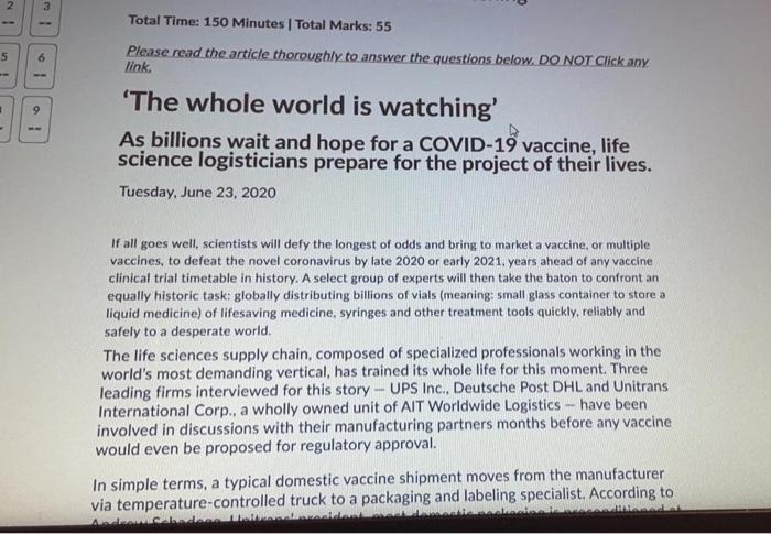  5 3 Total Time: 150 Minutes | Total Marks: 55 Please