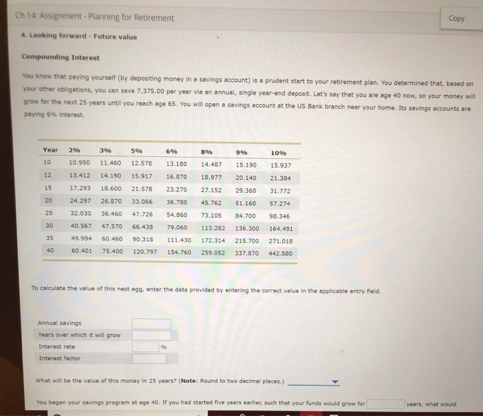  Ch 14: Assignment- Planning for Retirement Copy 4. Looking forward -