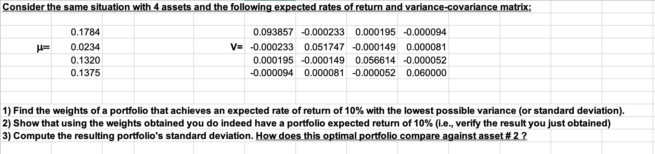 Please solve. Use excel and show step by step and show formulas.