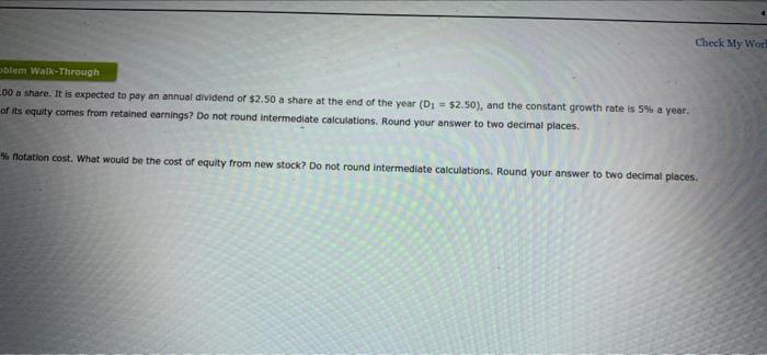 Capital Practice Problems s Problem wa-Through rett A Sone's common stock currently