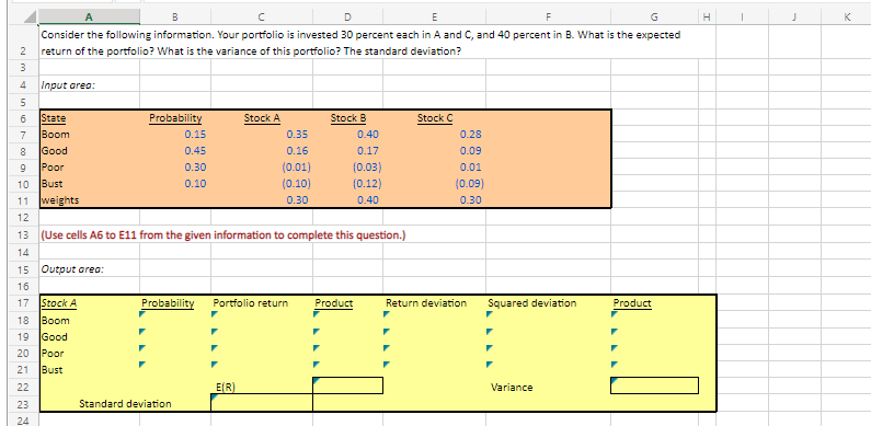  Please include the formulas and calculations used for calculations. . B