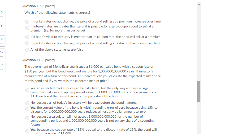 Please answer questions 10 and 11! Thank You :) Question 10 (6