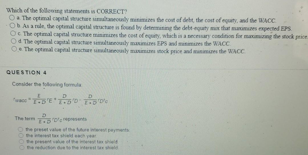 formula D D wacc E + E+D' 5'E E+D'D E+D'DC E D