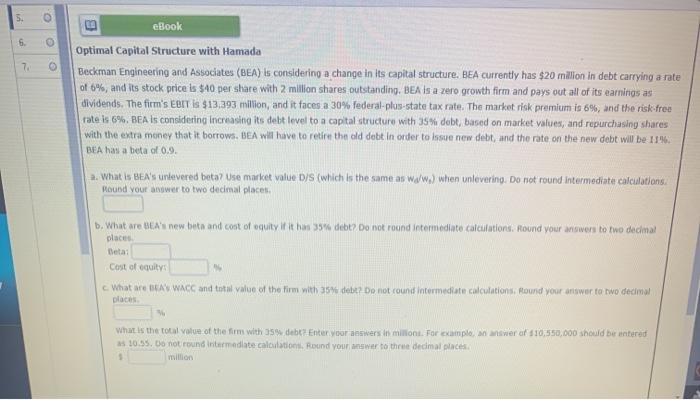  . 5. 6. 7. eBook Optimal Capital Structure with Hamada Beckman