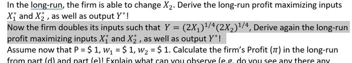 firm doubles its inputs such that Y = (2x2)1/4(2x2)1/4, where a and