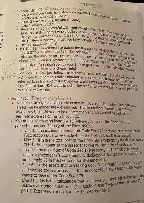 2020 tax year. Janice Morgan, age 24, Is single and has no