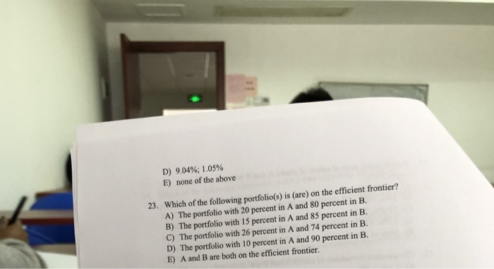 return of stocks A and B are respectively A) 13.2%;9% B) 14%:10%