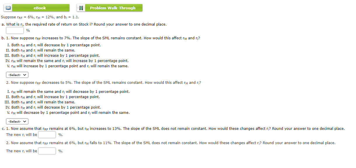  eBook Problem Walk-Through Suppose IRF = 6%, I'm = 12%, and