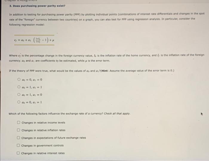  3. Does purchasing power parity exist? In addition to testing for