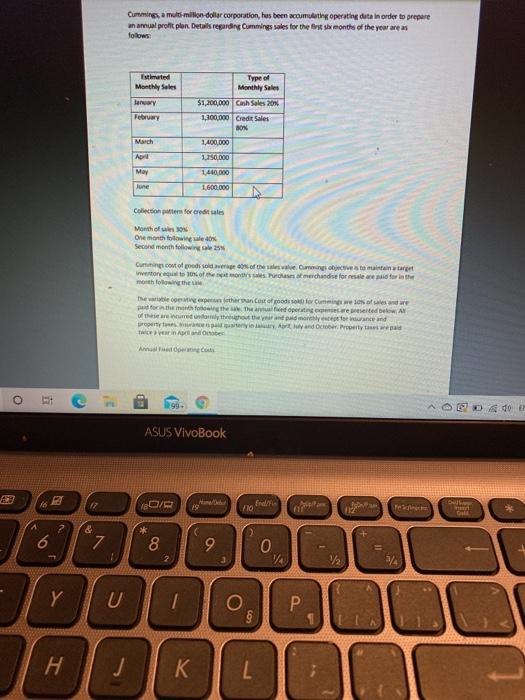  Cummings a multi-million dollar corporation, has been accumulate operating data in