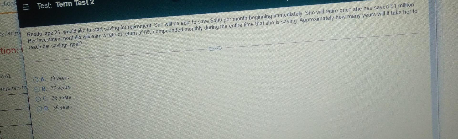 utions = Test: Term Test 2 Byl engin Rhoda, age 25,