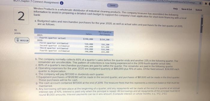 Som 2 Chapter 7 Connect Assignment Help Seve & ER Westex