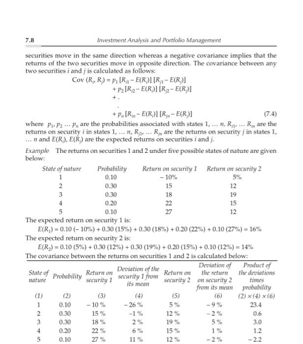  1- what is The expected return on security 12- what is