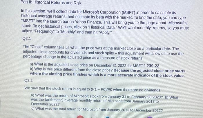 Please help with Q2.2 A thru C In this section, we'll collect