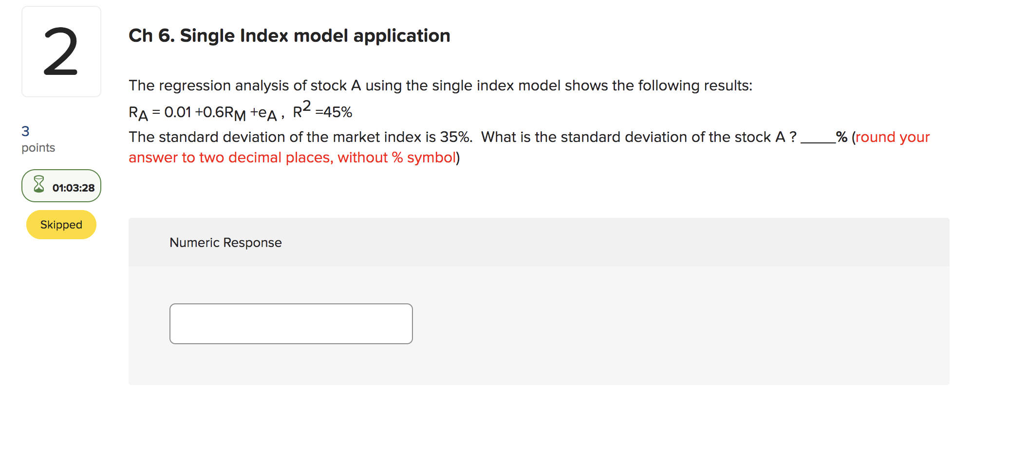 Ch 6. Single Index model application 2 R2 =45% The regression