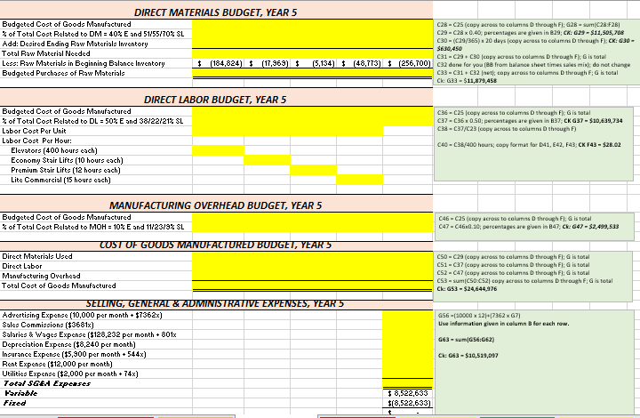 Lite Comm Tota SALES BUDGET, YEAR 5 Sales Mix (from Challenge 4)