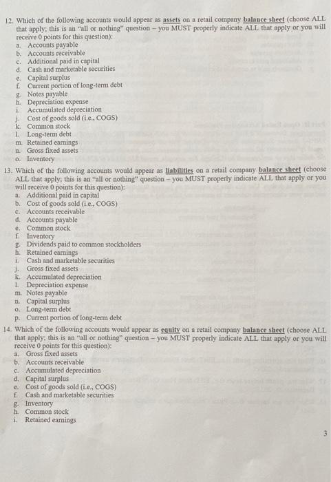 k Depreciation expense Long-tenn debt m. Notes payable n. Accounts payable o.